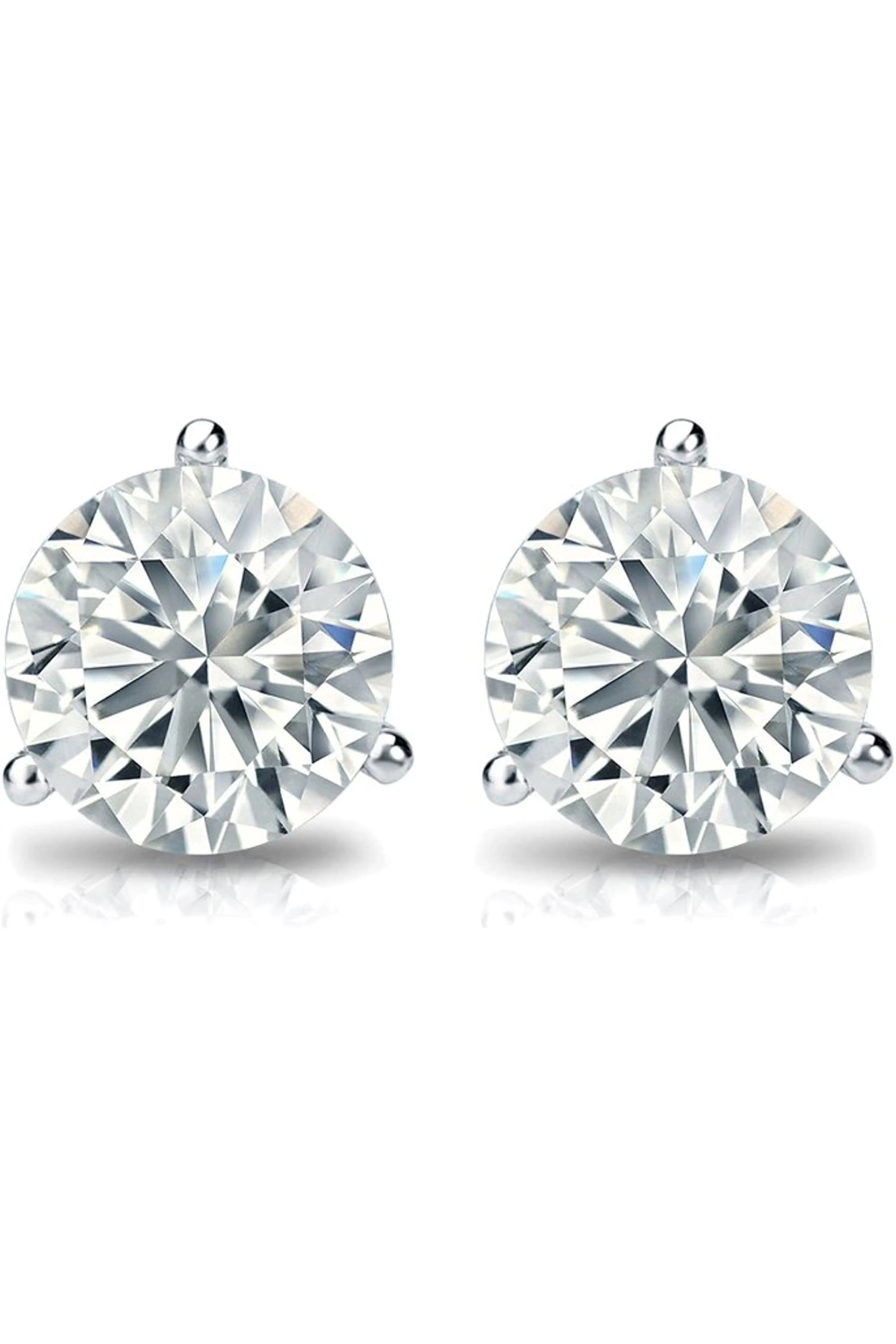 Lab-Grown Round Diamond Stud Earrings