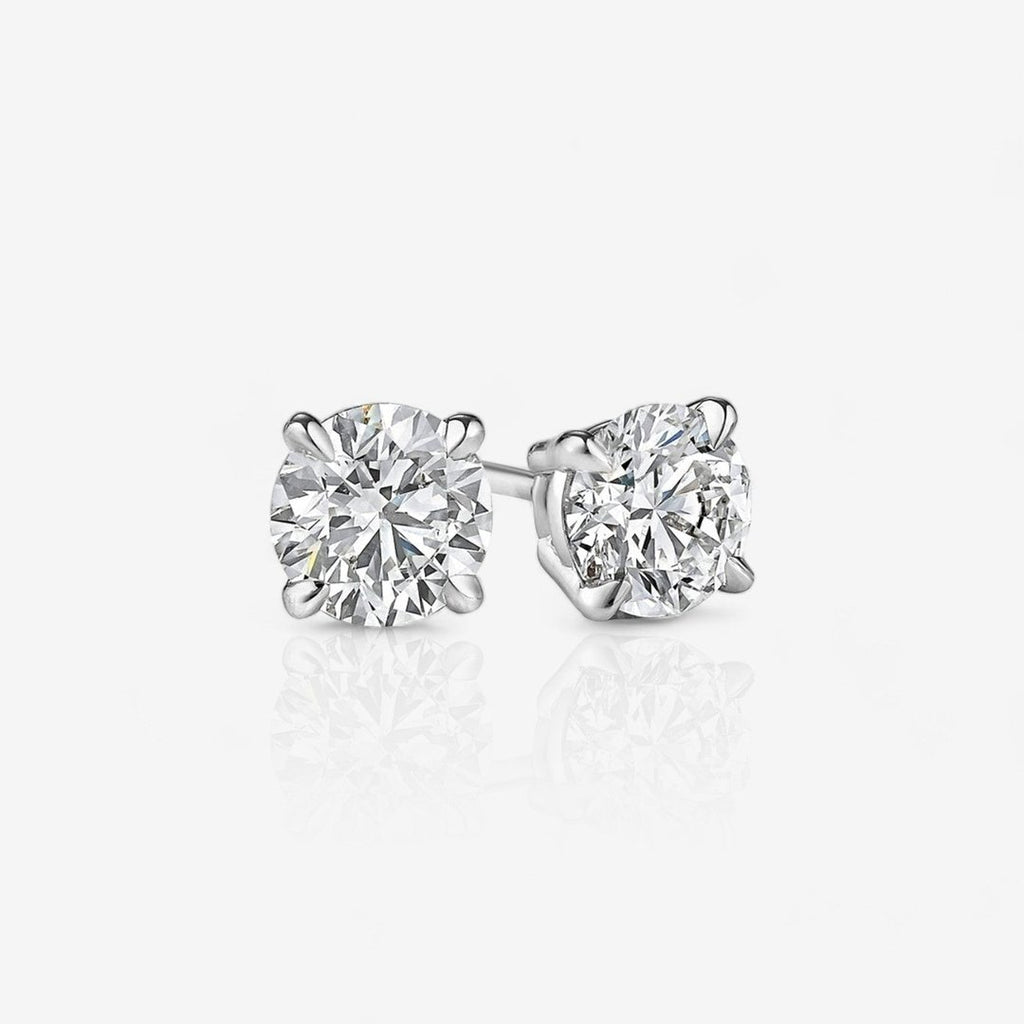 Lab-Grown Round Diamond Stud Earrings