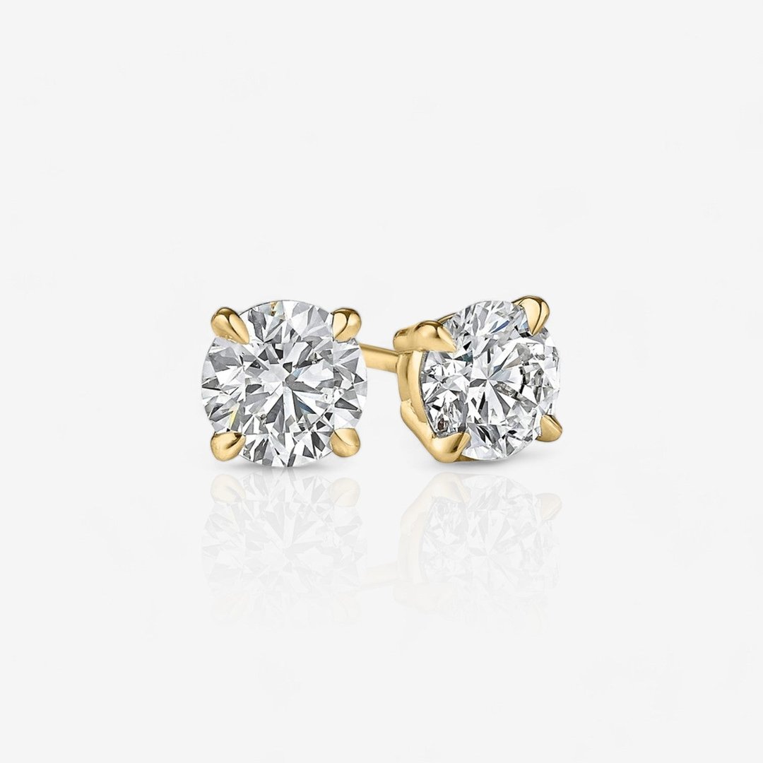 Lab-Grown Round Diamond Stud Earrings
