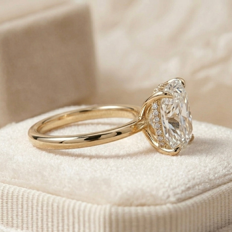 The Alexa Solitaire Hidden Halo Engagement Ring