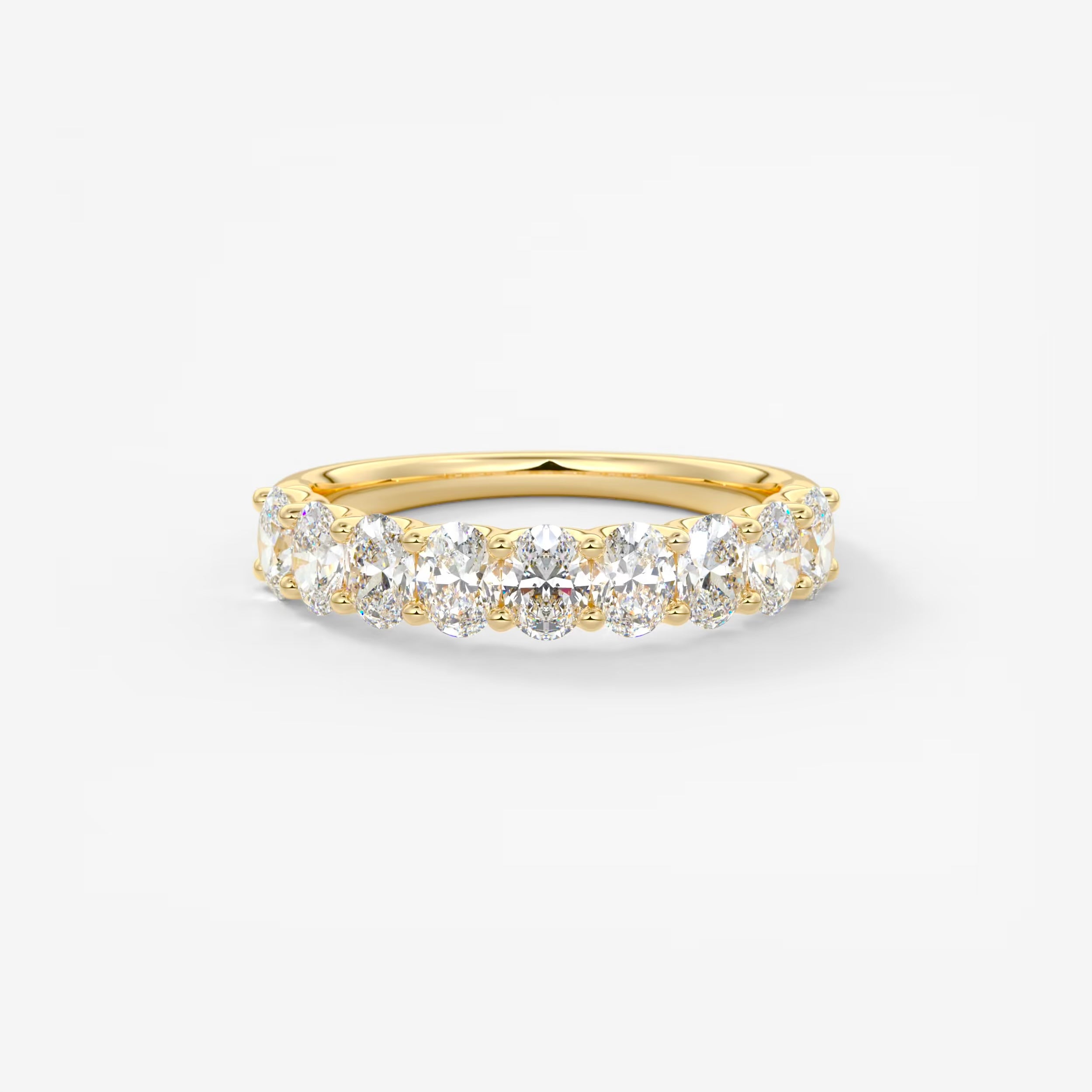 The Celine Oval Diamond Wedding Band