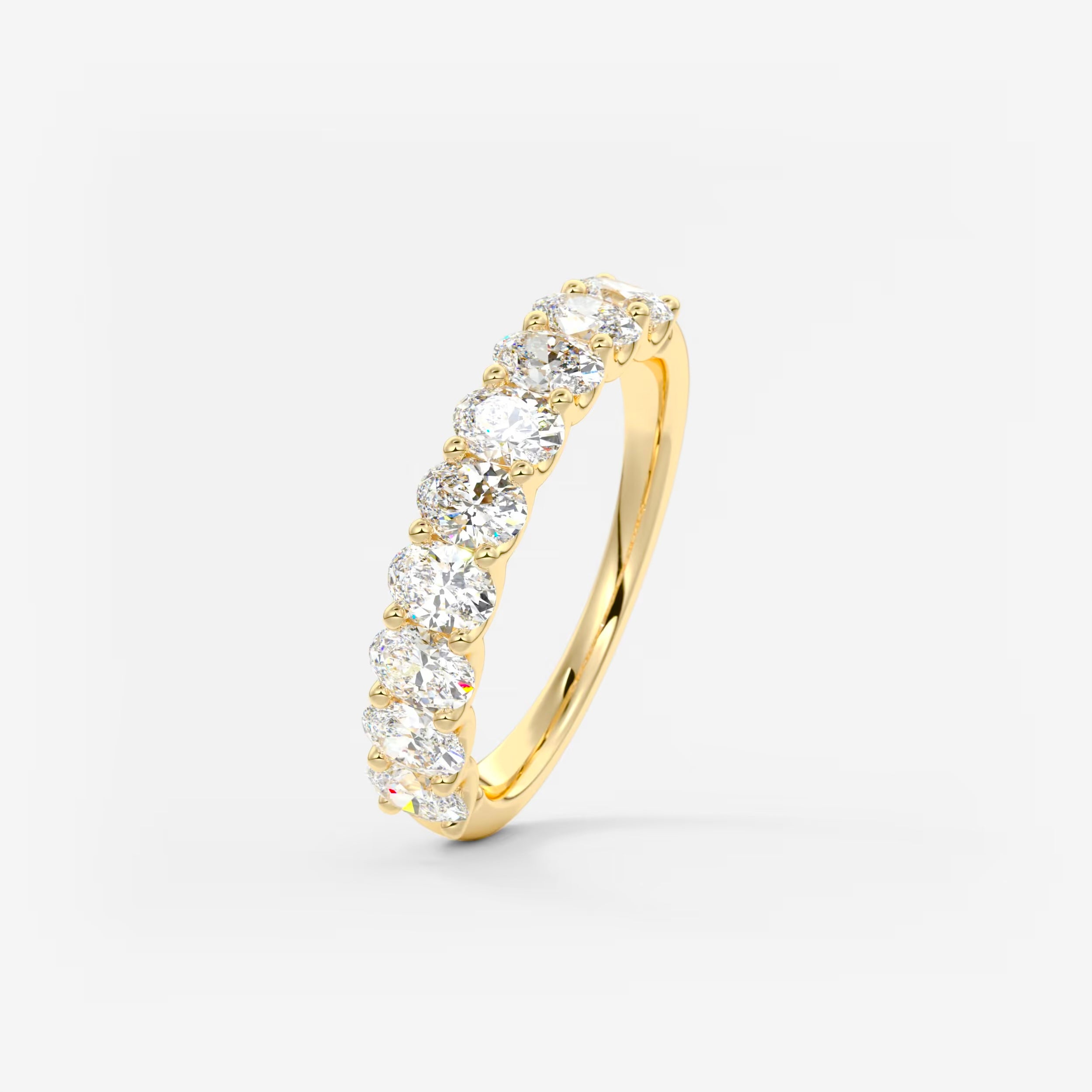 The Celine Oval Diamond Wedding Band