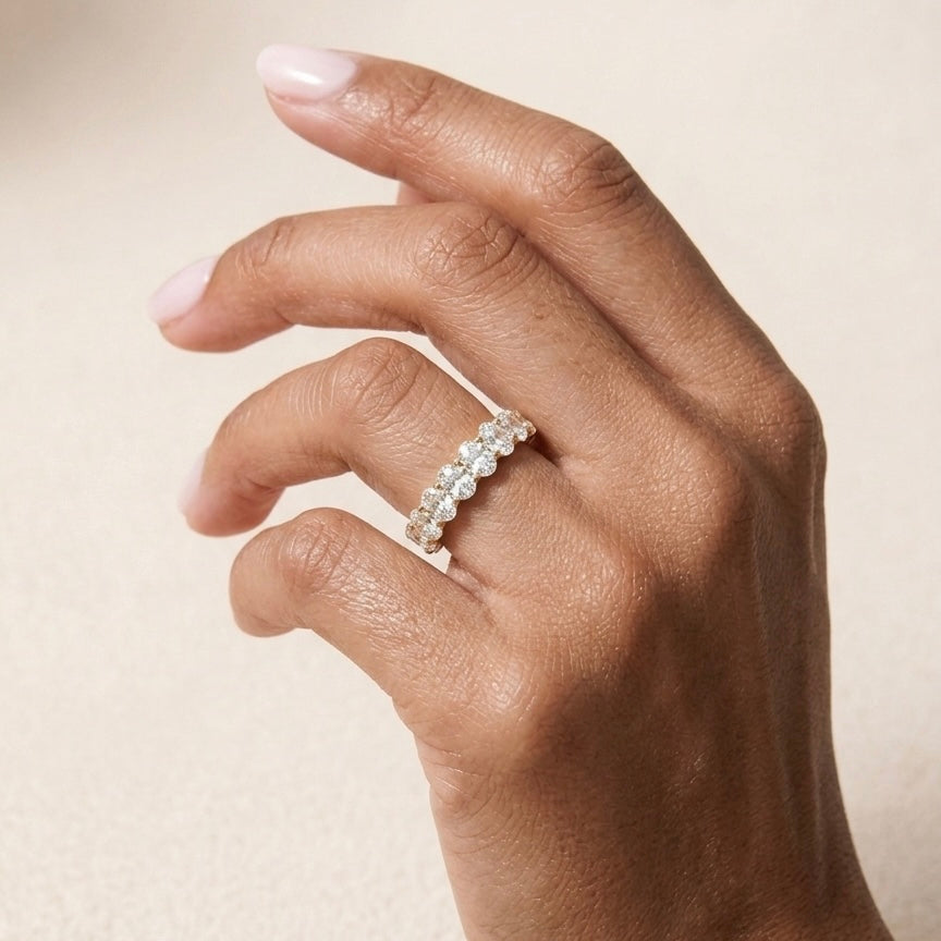The Celine Oval Diamond Wedding Band
