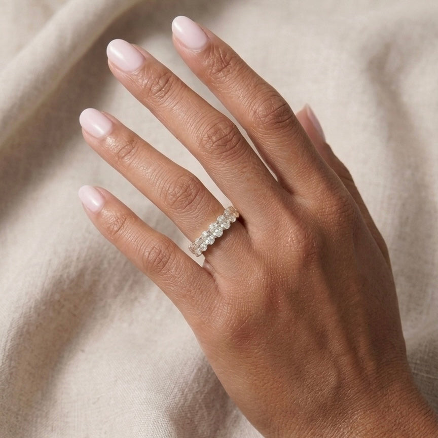 The Celine Oval Diamond Wedding Band