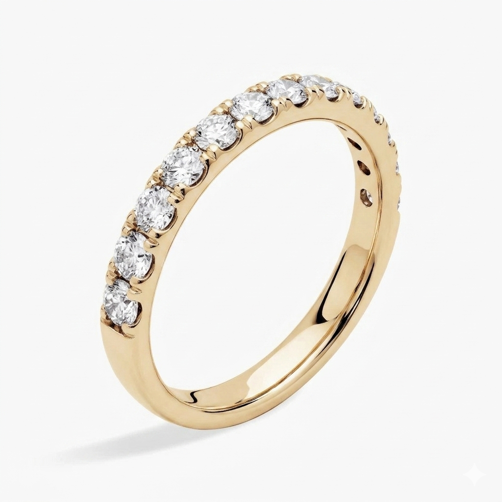 The Gemma Pavé Diamond Wedding Band