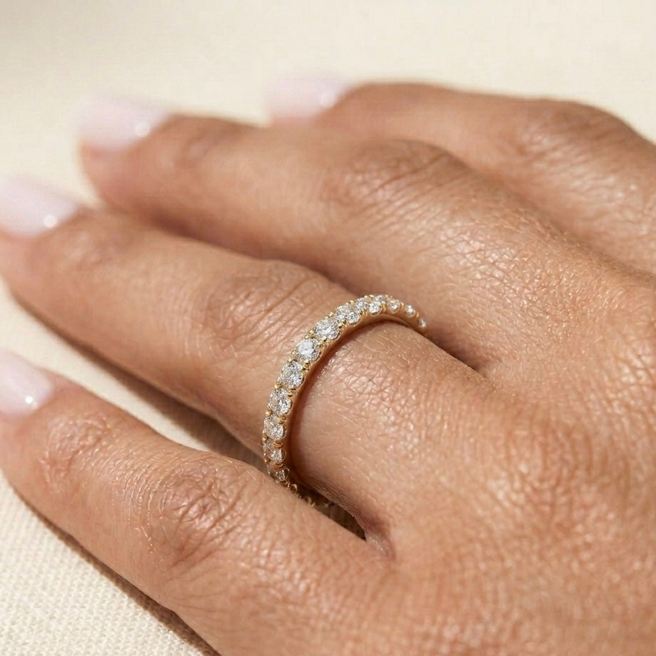 The Gemma Pavé Diamond Wedding Band