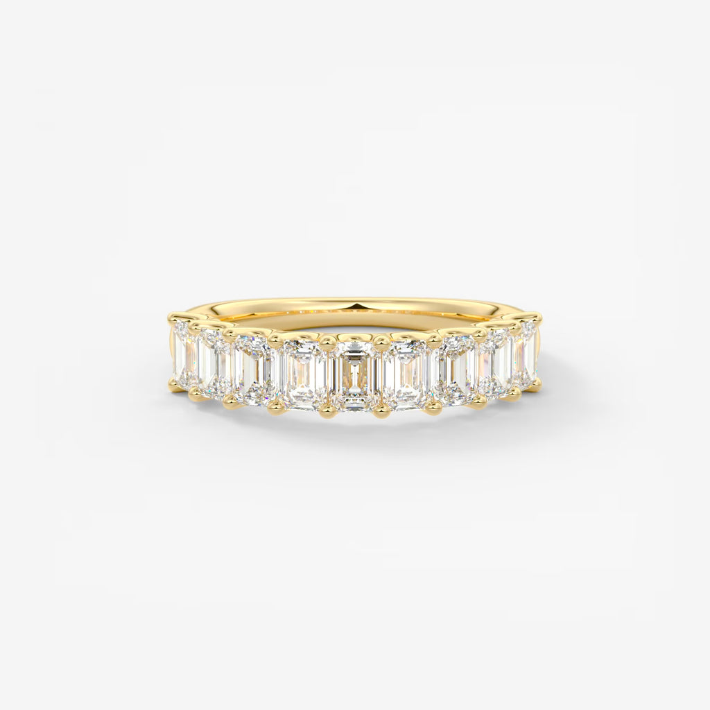 The Margot Emerald Cut Diamond Wedding Band