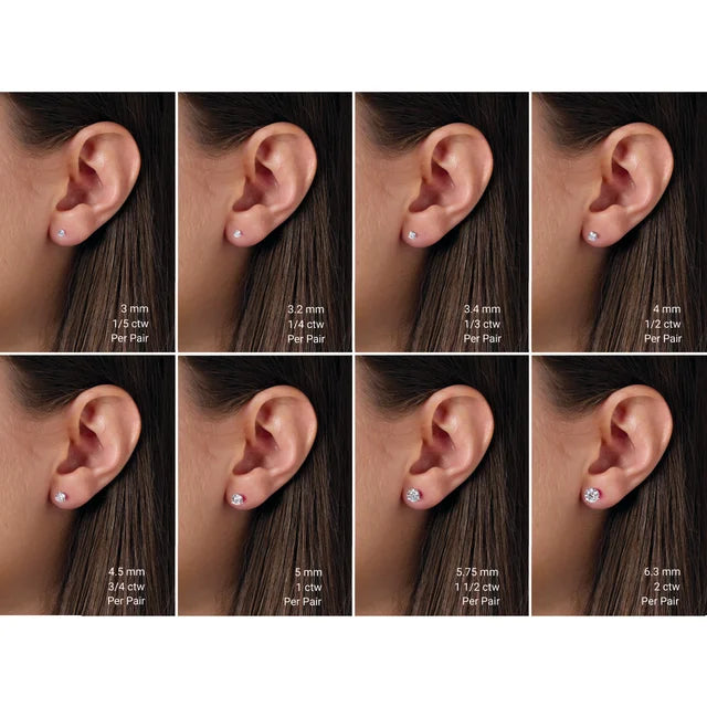 Lab-Grown Round Diamond Stud Earrings